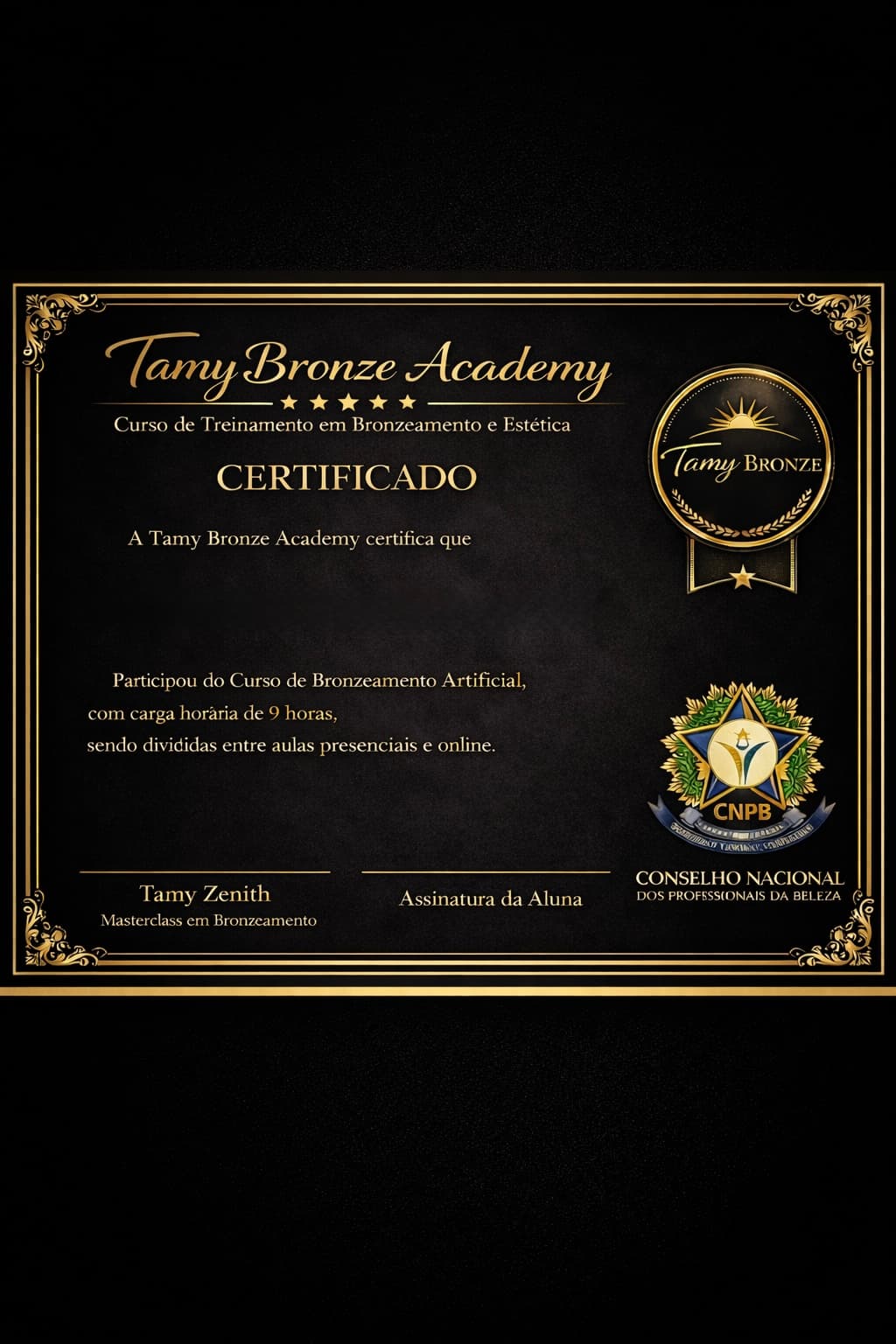 Certificado oficial de conclusao dos cursos